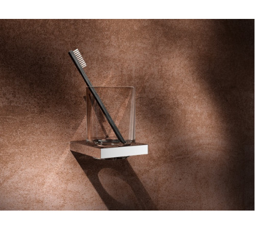 Держатель стакана со стаканом KEUCO EDITION 90 Square хрусталь хром 19150019000