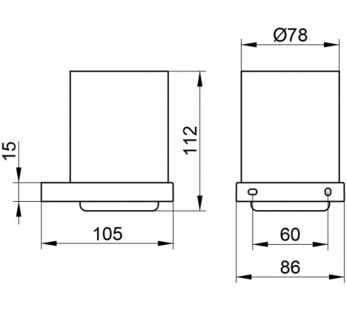 Держатель стакана со стаканом KEUCO EDITION 90 Square хрусталь хром 19150019000