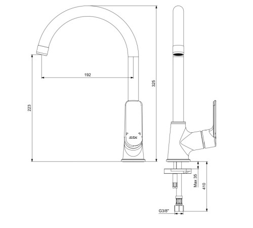 Смеситель для кухни E.C.A. Lia 102118888EX