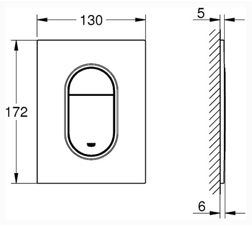 Панель смыва для унитаза GROHE Arena Cosmopolitan S хром 37624000