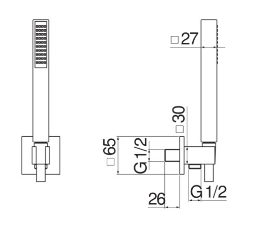 Душевой набор с шланговым подсоединением Nobili AD146/30CR хром