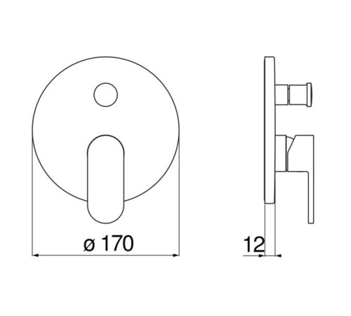 Смеситель для ванны UP внешняя часть хром UP94100/ECR