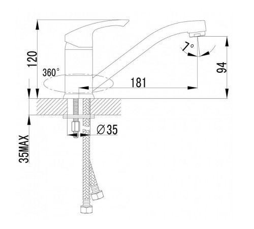Смеситель для кухни Lemark Strike с поворотным изливом хром LM1104C