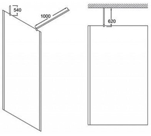 Душевое ограждение Walk-in Jacob Delafon Contra 90 см E22W90-GA