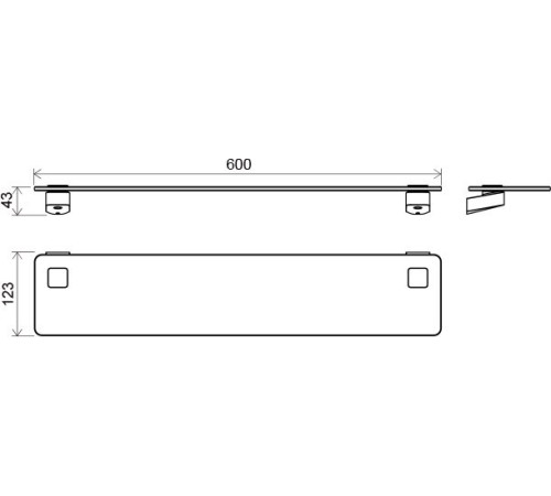 Полка стеклянная Ravak 10° TD 500.00 60 см X07P332