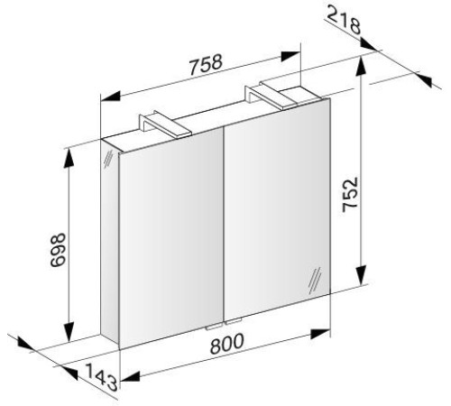 Зеркальный шкаф Keuco ROYAL UNIVERSE 800х752х143 мм с подсветкой 12703171301