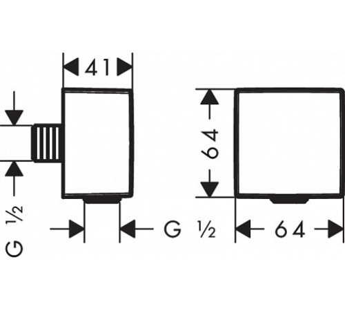 Шланговое подсоединение hansgrohe FixFit Square 26455000