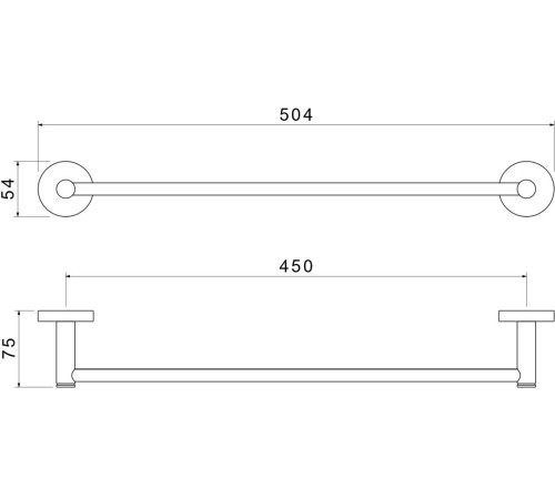 Полотенцедержатель Aquanet Europa 450 мм матовый черный AQ4120MB