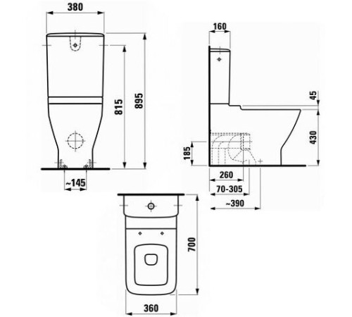 Унитаз напольный Laufen Palace под бачок 8.2470.6.000.231.1