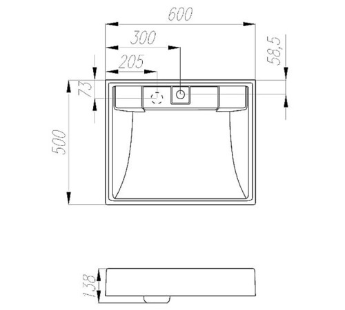 Раковина Aquaton Рейн 600 белая на стиральную машину 1A72103KRW010
