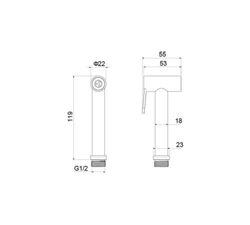 Гигиеническая лейка Aquanet оружейная сталь AQ2057BGM