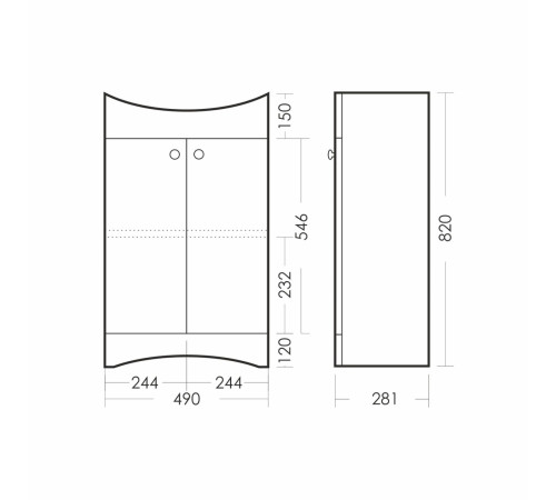 Тумба под умывальник напольная Sanita Luxe Аттика 50 490х820х330 мм белая ATKSACW50013F1