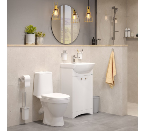 Тумба под умывальник напольная Sanita Luxe Аттика 50 490х820х330 мм белая ATKSACW50013F1