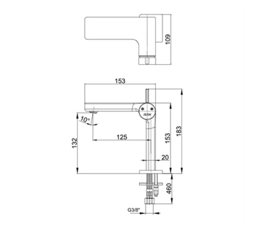 Смеситель для раковины TRES PURITY 102188038HEX