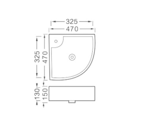 Раковина угловая Aquatek 325x325x130 мм AQ5166A-00