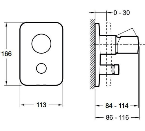 Смеситель для ванны Jacob Delafon Toobi внешняя часть E98719-CP