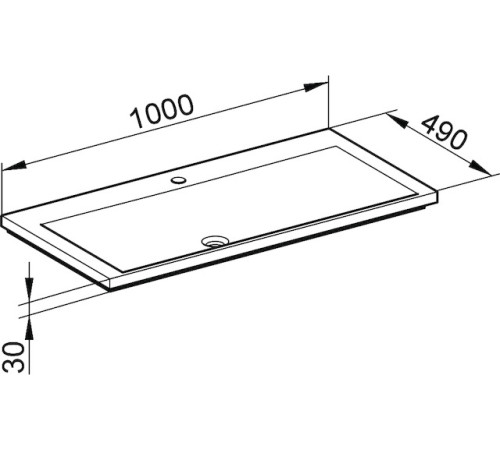 Умывальник из минерального литья Keuco Royal Reflex 1000х490х30 мм 34071311001