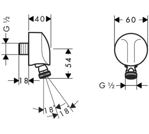 Шланговое подсоединение Hansgrohe FixFit E с шарниром хром 27505000