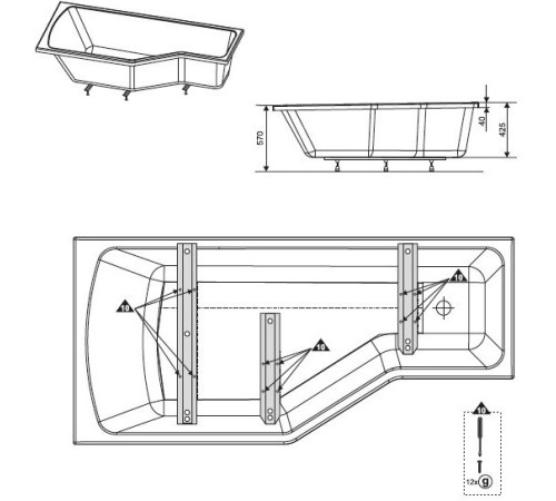 Опорная конструкция для ванны Ravak BeHappy CY12000000