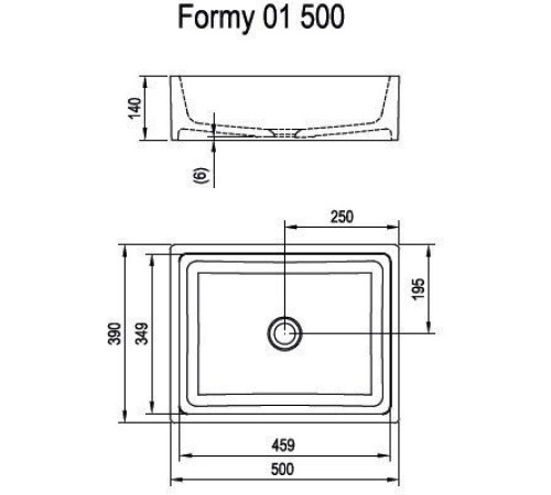 Умывальник RAVAK Formy 01 500 500x390 мм белый без перелива XJL01250000