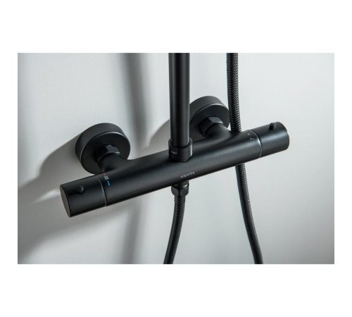 Душевая система with термостатом Aquatek Европа 220 мм матовый черный AQ2343MB