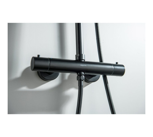 Душевая система with термостатом Aquatek Европа 220 мм матовый черный AQ2343MB