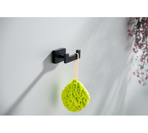 Крючок для полотенец двойной Aquanet Либра матовый черный AQ4302MB