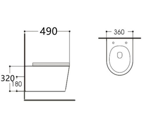 Унитаз подвесной безободковый Aquatek Вега 490х360х320 мм с сиденьем микролифт AQ1904-00