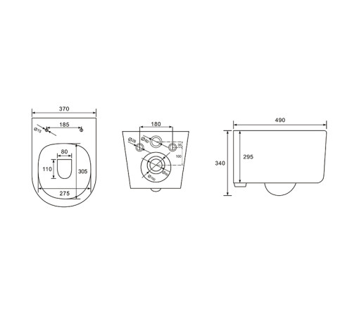 Комплект инсталляции 4 в 1 Aquatek Мия-020 рама Standard INS-0000012 и унитаз AQ2004-00 МИЯ-020 4в1