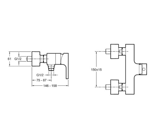 Смеситель для душа Jacob Delafon Strayt E45371-CP