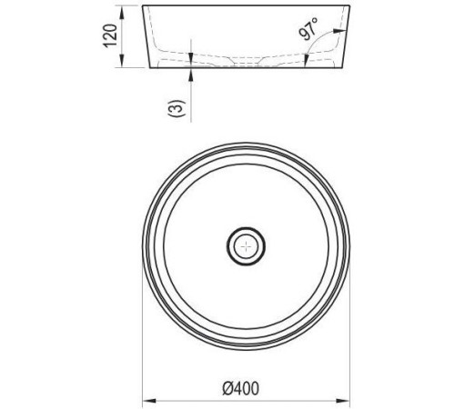 Умывальник RAVAK Moon 1 400x400 мм белый без перелива XJN01300000