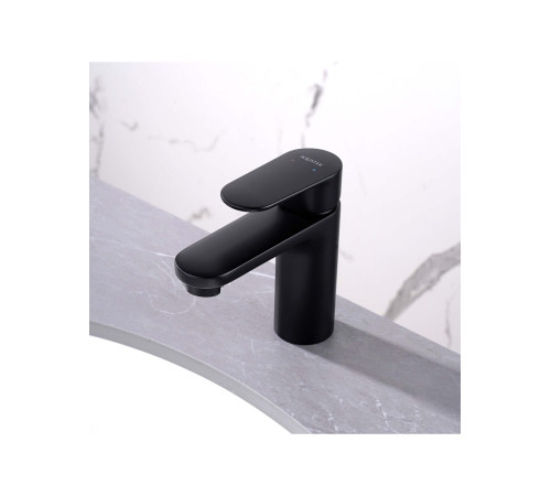 Смеситель для раковины Aquanet Ника 90 мм без донного клапана матовый черный AQ1810MB