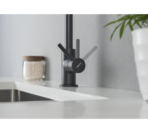 Смеситель для кухни Aquanet Европа матовый черный AQ1382MB