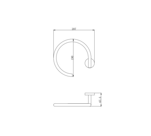 Полотенцедержатель-кольцо Aquanet Вега матовый черный AQ4012MB