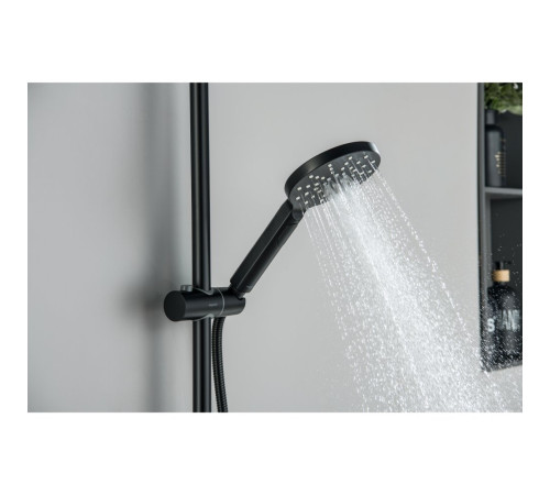 Душевая система with термостатом Aquatek Европа 220 мм матовый черный AQ2343MB