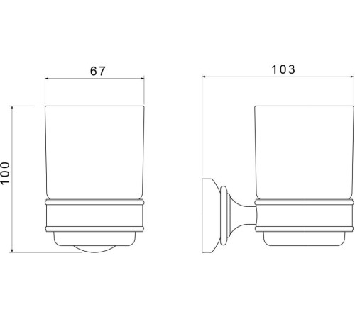 Стакан с держателем Aquatek Классик AQ4504CR