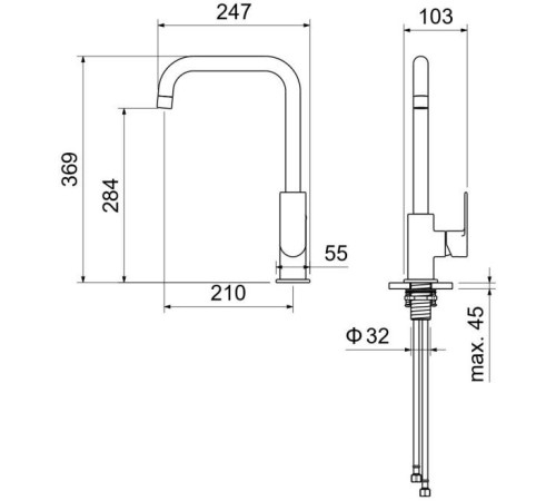 Смеситель для кухни Aquanet ЛИРА матовый черный AQ1480MB