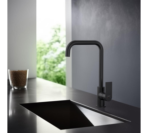 Смеситель для кухни Aquanet ЛИРА матовый черный AQ1480MB