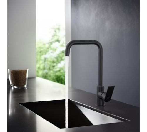 Смеситель для кухни Aquanet ЛИРА матовый черный AQ1480MB