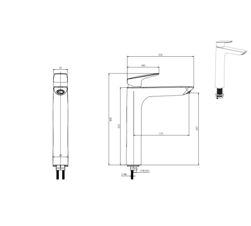 Смеситель для раковины Aquanet Вега высокий хром AQ1004CR