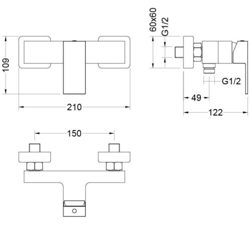 Набор смесителей 2 в 1 Aquanet Libra AQ1660CR/AQ2019CR AQ1632CR