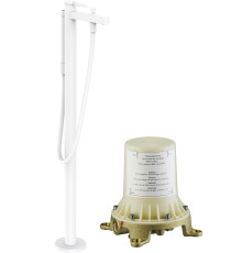 Смеситель для ванны Hansgrohe Finoris напольный матовый белый комплект (76445700 + 10452180) 76445700S