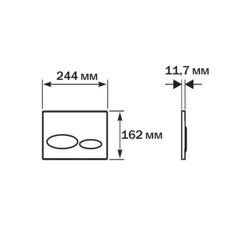 Панель смыва KDI GLC Хром матовый 162x244 мм KDI-0000073
