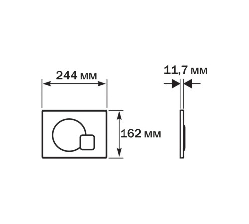 Панель смыва KDI QD Черный матовый 162x244 мм KDI-0000069
