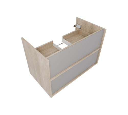 Комплект мебели для ванной AQUATON Либра 80 см тумба с раковиной AQ0480-00 серый туман/дуб давос AQ66080-DO-LG