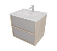 Комплект мебели Aquatek ЛИБРА 60 тумба с раковиной AQ0460-00 2 ящика серый туман/дуб давос AQ66060-DO-LG