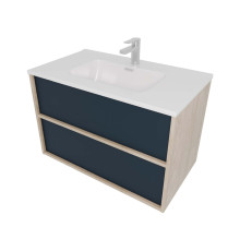 Комплект мебели для ванной AQUATON Либра 80 см тумба с раковиной AQ0480-00 серый матовый/дуб давос AQ66080-DO-MG