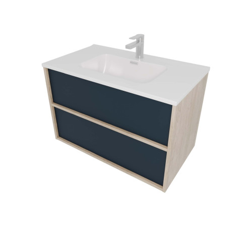 Комплект мебели для ванной AQUATON Либра 80 см тумба с раковиной AQ0480-00 серый матовый/дуб давос AQ66080-DO-MG