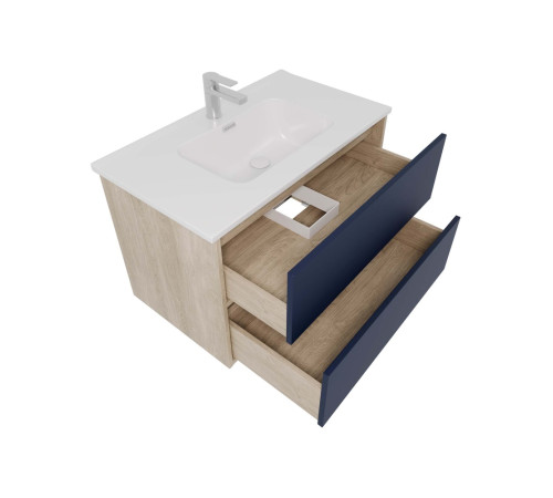 Комплект мебели для ванной AQUATON Либра 80 см тумба с раковиной AQ0480-00 серый матовый/дуб давос AQ66080-DO-MG