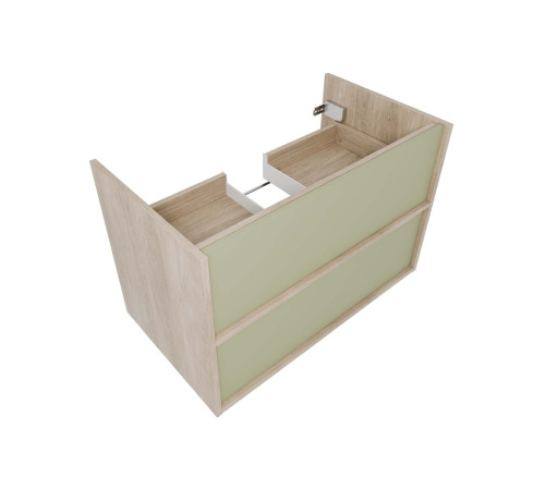 Комплект мебели для ванной AQUATON Либра 80 см тумба с раковиной AQ0480-00 шалфей зеленый/дуб давос AQ66080-DO-GS